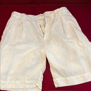Cream Bermuda Shorts with Classic Design